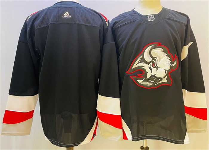 Men%27s Buffalo Sabres Blank 2022-23 Black Stitched Jersey